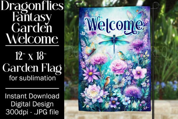 Download Fantasy Dragonfly Garden Flag Design 17 - Garden flag Collection