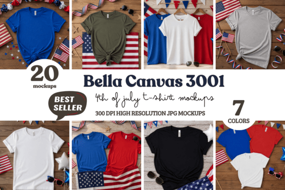 Download BC3001 4th of July Flat Lay Mockups - Mockups Collection