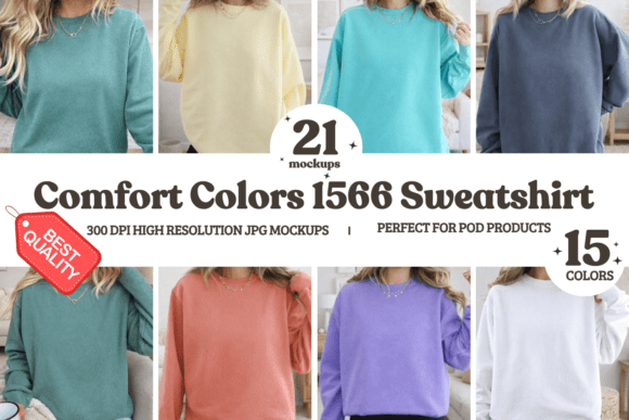 Download Comfort Colors 1566 Sweatshirt Mockups - Mockups Collection